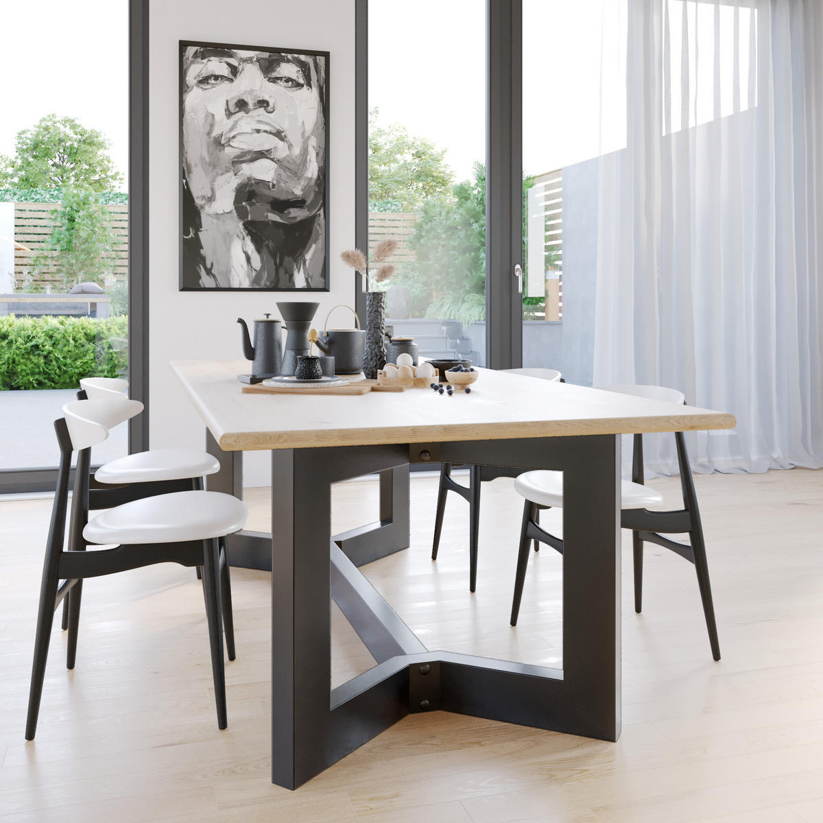 TISCHBEIN Barax Space Extreme Schwarz Metall 150/80/72 cm - Schwarz, Metall (80/72/150cm) - Metalo Pro