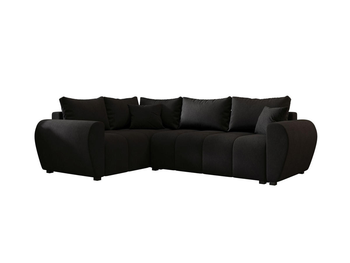 ECKSOFA MOLISA L PLUS Cosmic 100 Links mit Schlaffunktion - Schwarz, Textil (235/175cm) - Bedante