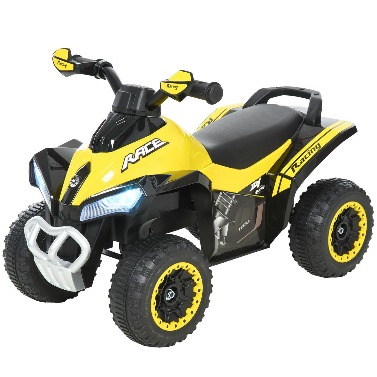 KINDERQUAD DE-16931 mit LED-Licht & Sound Gelb/Schwarz - Gelb, Kunststoff (67/38/44cm) - ComfortXL