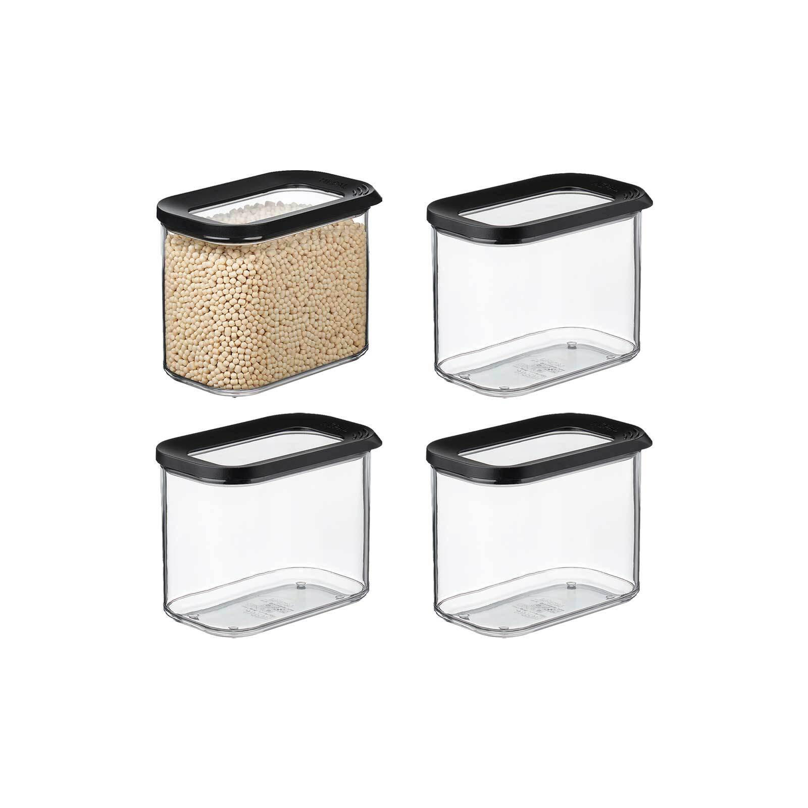 VORRATSDOSEN Modula schwarz 1000 ml 4er Set - Schwarz, Kunststoff (9/11.4/14.4cm) - Mepal