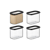 VORRATSDOSEN Modula schwarz 1000 ml 4er Set - Schwarz, Kunststoff (9/11.4/14.4cm) - Mepal