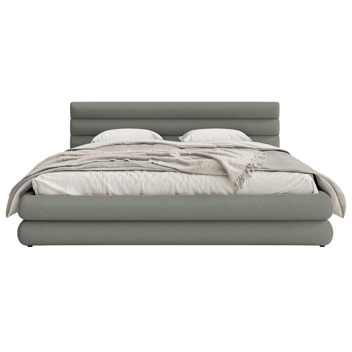 POLSTERBETT Alegre Grau Chenille 160x200 cm - Schwarz/Grau, Kunststoff/Textil (160/200cm) - Selsey