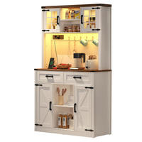 SIDEBOARD in Braun/Weiß mit LED-Beleuchtung und USB- und Type-C-Anschlüssen,172/40/100 cm - Braun, Holzwerkstoff (100/172/40cm) - Flora Grace