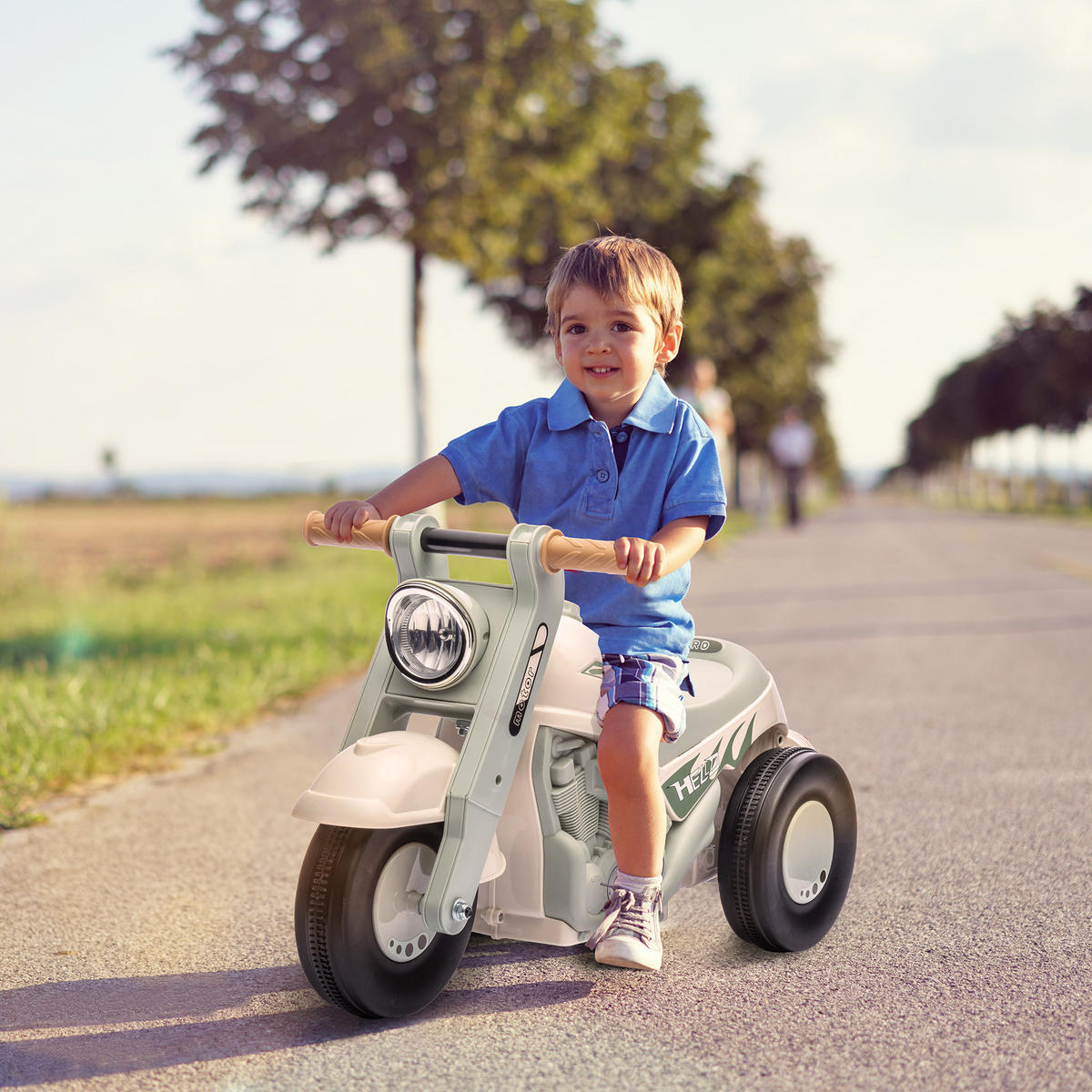RUTSCHAUTO, Motorrad-Design, Musik und Seifenblasen, für 2-5 Jahre - Creme/Weiß, Kunststoff/Metall (80/35.5/42cm) - AIYAPLAY