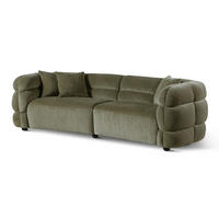 SOFA 3-Sitzer 260x100x76 grün WILMA - Grün, Kunststoff (260/76/100cm) - Massivmoebel24