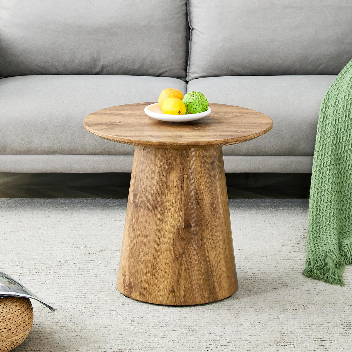COUCHTISCH in Naturfarbe Wohnzimmertisch mit hochwertiger Holzdekorfolie für Wohnzimmer, B50/T50/H48 cm - Naturfarben, Holzwerkstoff (50/50/48cm) - STILVORA