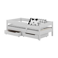 KINDERBETT Mix 160x80 weiß mit Schubladen und Matratze - Weiß, Holzwerkstoff (80/160cm) - LUKDOM