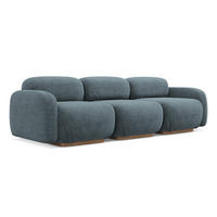 4-SITZER-SOFA Bouclé Stoff Blau - Blau/Blaugrau, Holz/Textil (270/73/95cm) - Makamii