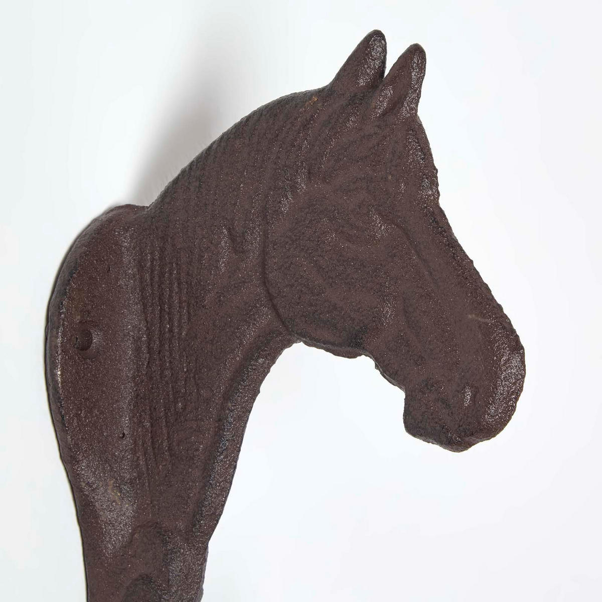 WANDHAKEN Pferdekopf, Gusseisen - Braun, Metall (5.7/19.6/11.4cm) - Homescapes