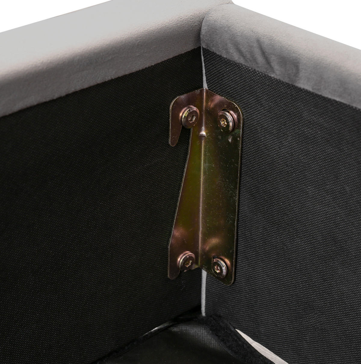 POLSTERBETT mit Bettkasten 160x200 cm Samt Grau - Grau, Metall (160/200cm) - Meubliv