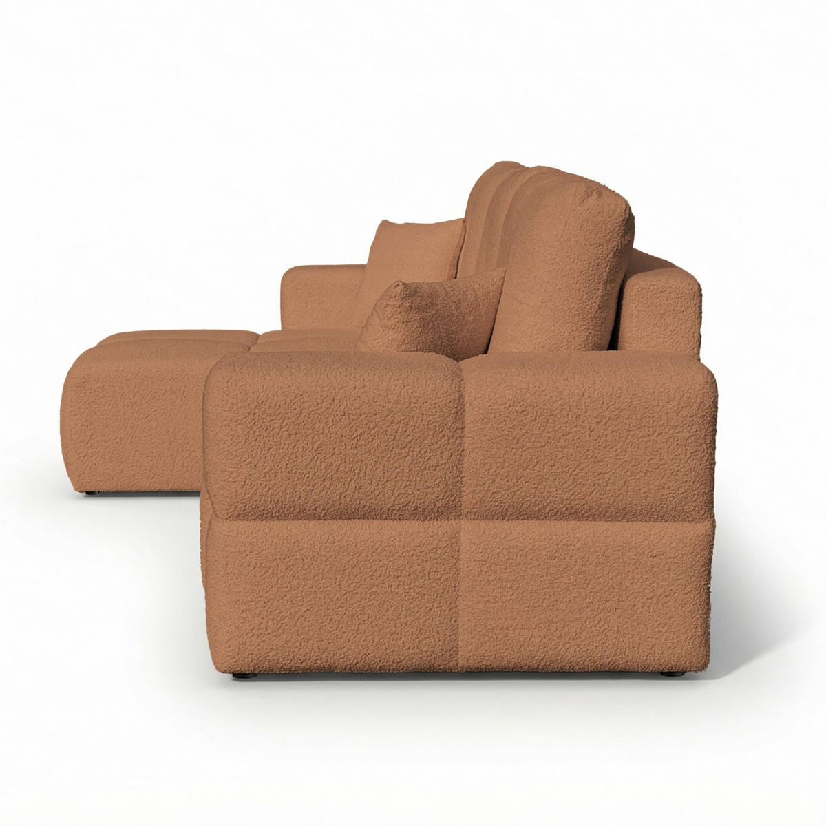 ECKSOFA Denise Mit Schlaffunktion - Rotbraun, Holzwerkstoff/Textil (148/250cm) - Fun Möbel