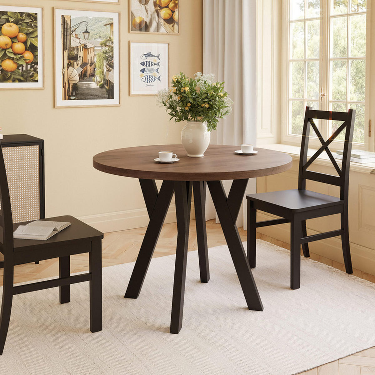ESSTISCH YARA 100/76,5 cm Okapi-Nussbaum - Nussbaumfarben, Holzwerkstoff (100/100/76.5cm) - Idohome
