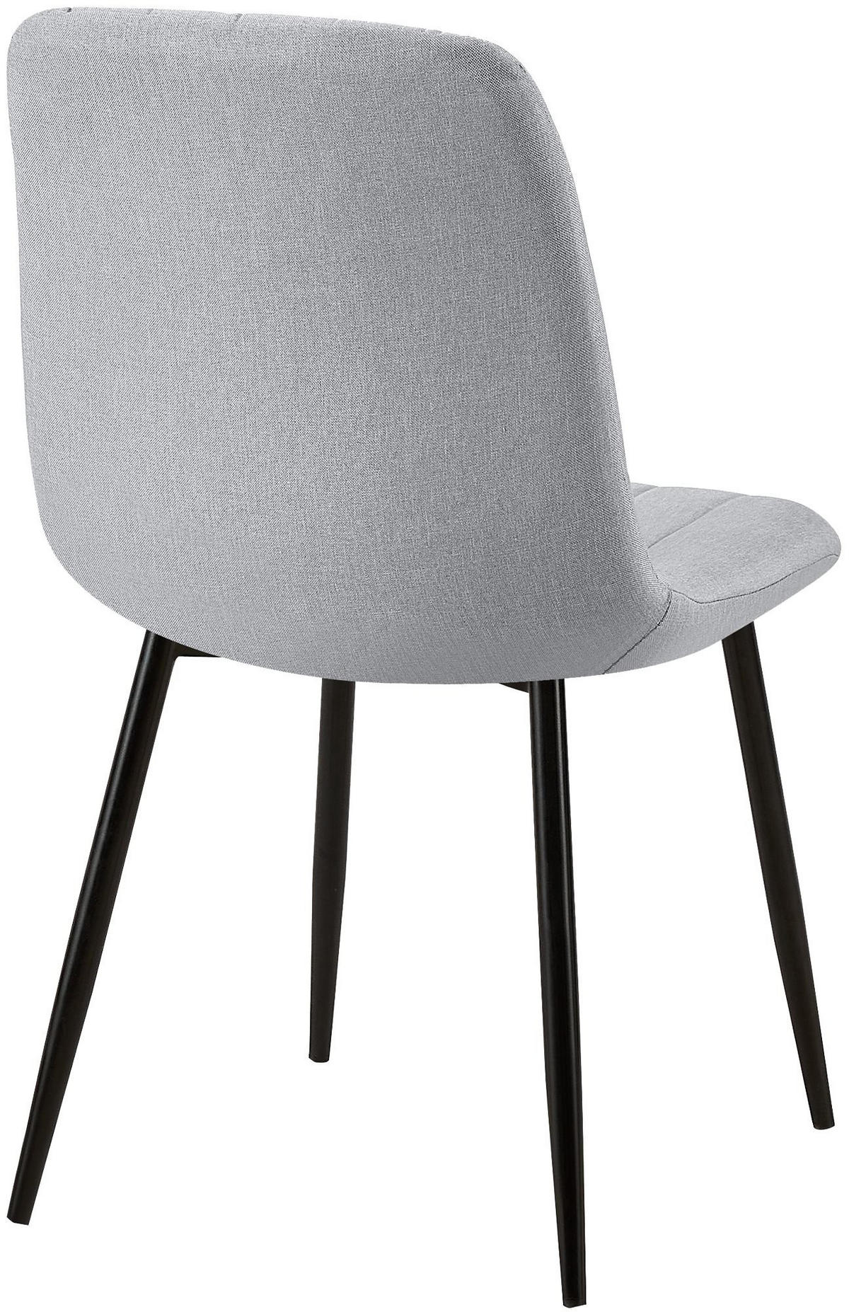STUHL 4er Set Stoff Grau - Schwarz/Grau, Textil/Metall (45/88/53cm) - CLP