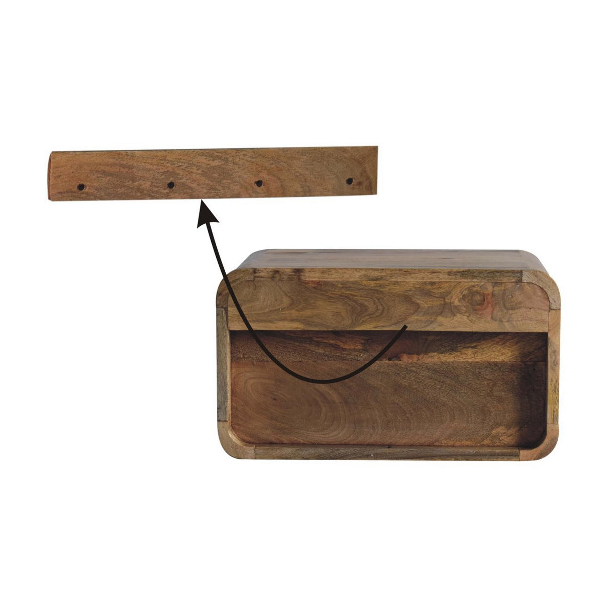 NACHTTISCH Levitate - Beige/Messingfarben, Holz/Metall (45/25/32cm) - Artisan Furniture