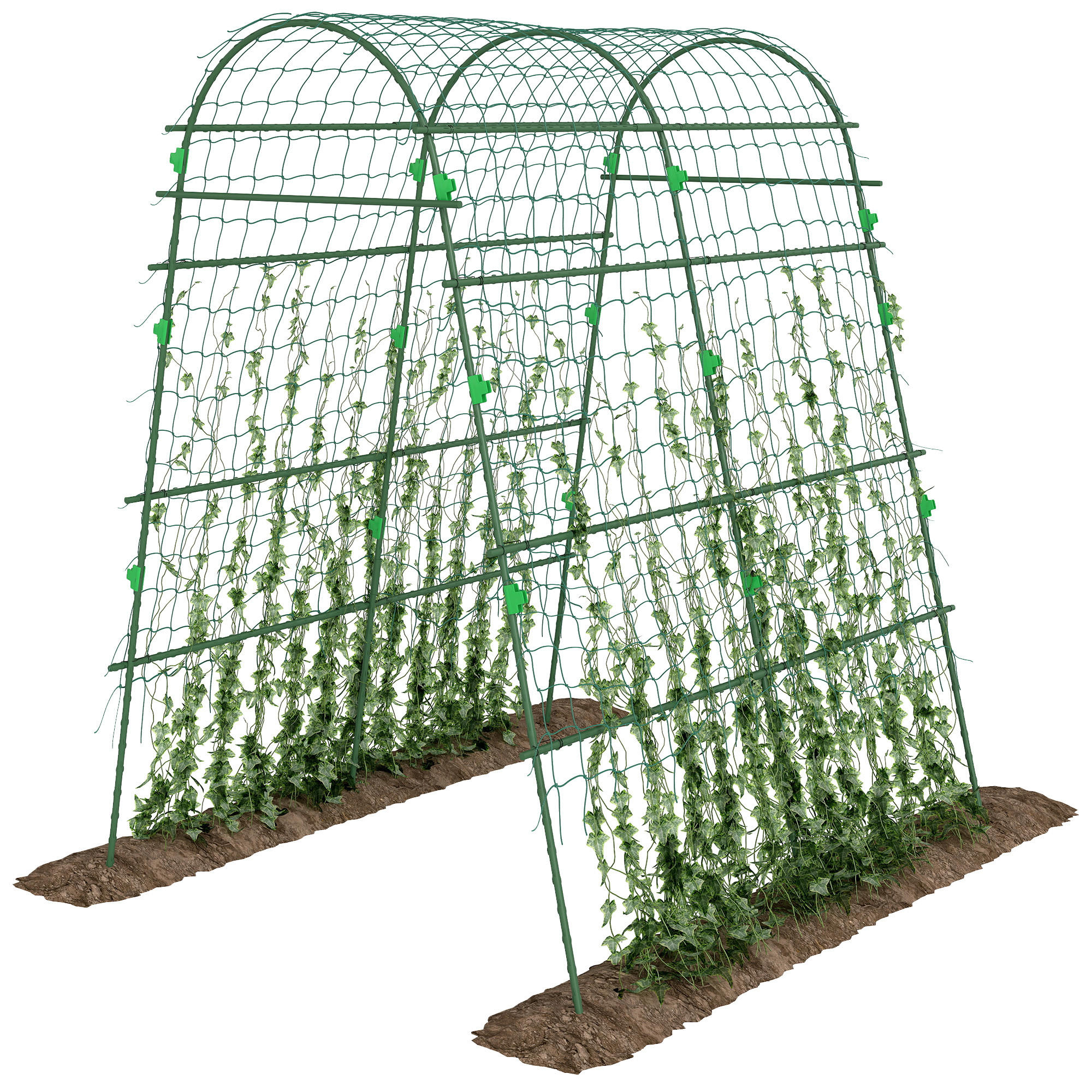 RANKBOGEN DE-10155 mit Vogelschutznetz - Grün, Metall (144/206/167cm) - ComfortXL