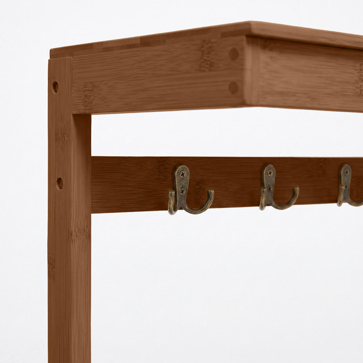 VĚŠÁK na kabát - hnědá, dřevo/textil (70/175/33cm) - Relaxdays