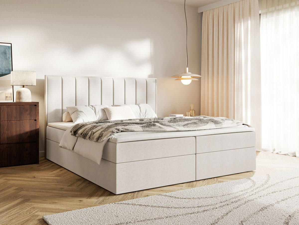 BOXBETT Togents Hellbeige Chenille hydrophob 160x200 cm - Ecru, Textil (160/200cm) - Selsey