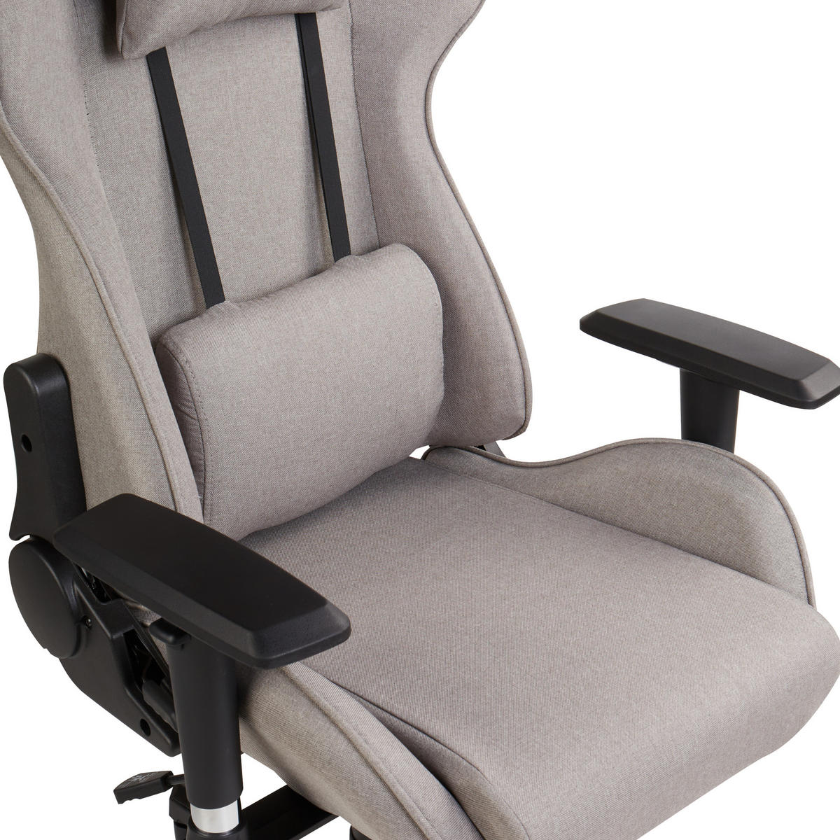 BÜROSTUHL Taupe Warrior - Beige/Schwarz, Textil (62/122/62cm) - Beliani