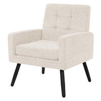 SESSEL mit Stahlbeinen und Webstruktur Relaxsessel 66,5x80x63,5 cm Beige - Beige/Schwarz, Textil/Metall (66.5/80/63.5cm) - ML-DESIGN