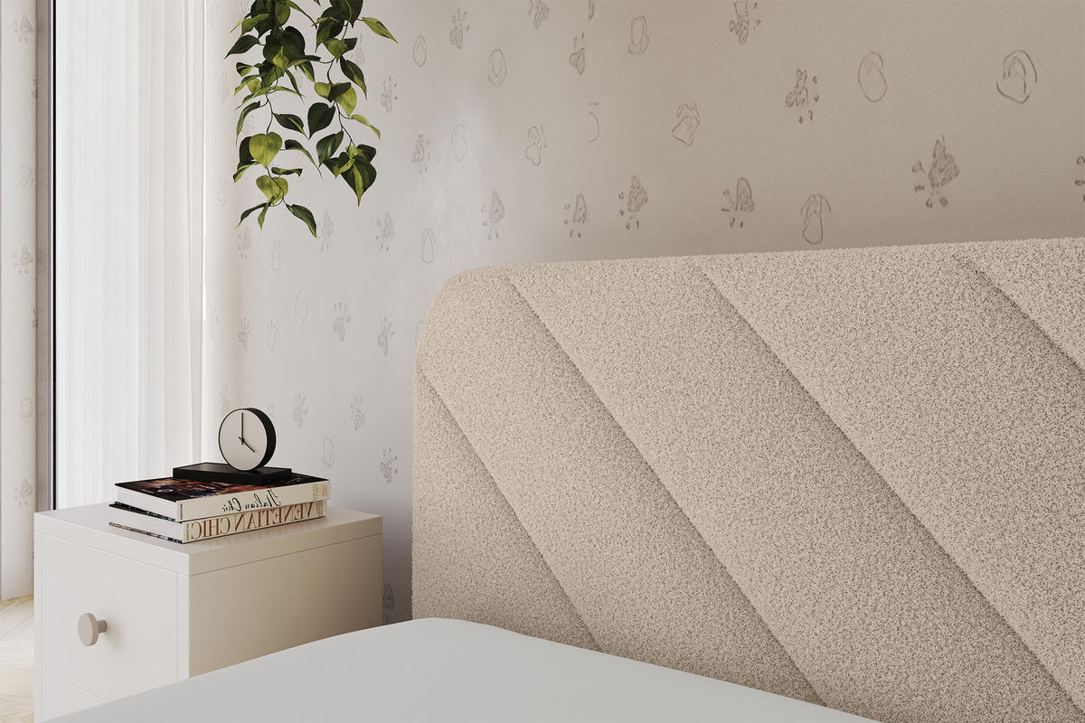 EINZELLBETT Jugendbett mit Bettkasten und Matratze H3/H4, Rechts - FIKY 80x200 Dunkelbeige - Taupe, Holzwerkstoff/Textil (80/200cm) - ALTDECOR