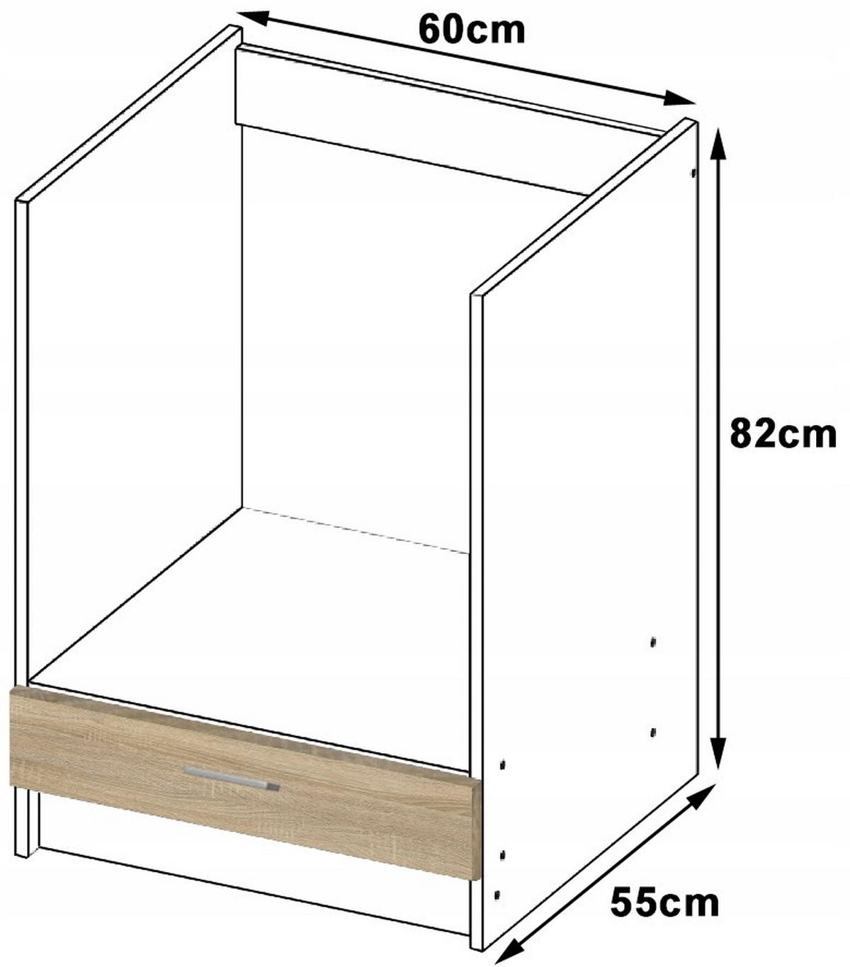 DULAP INFERIOR ALB, stejar Sonoma 82/60/55 - alb, compozit lemnos (60/82/55cm) - RAUMHIRSCH FURNITURE