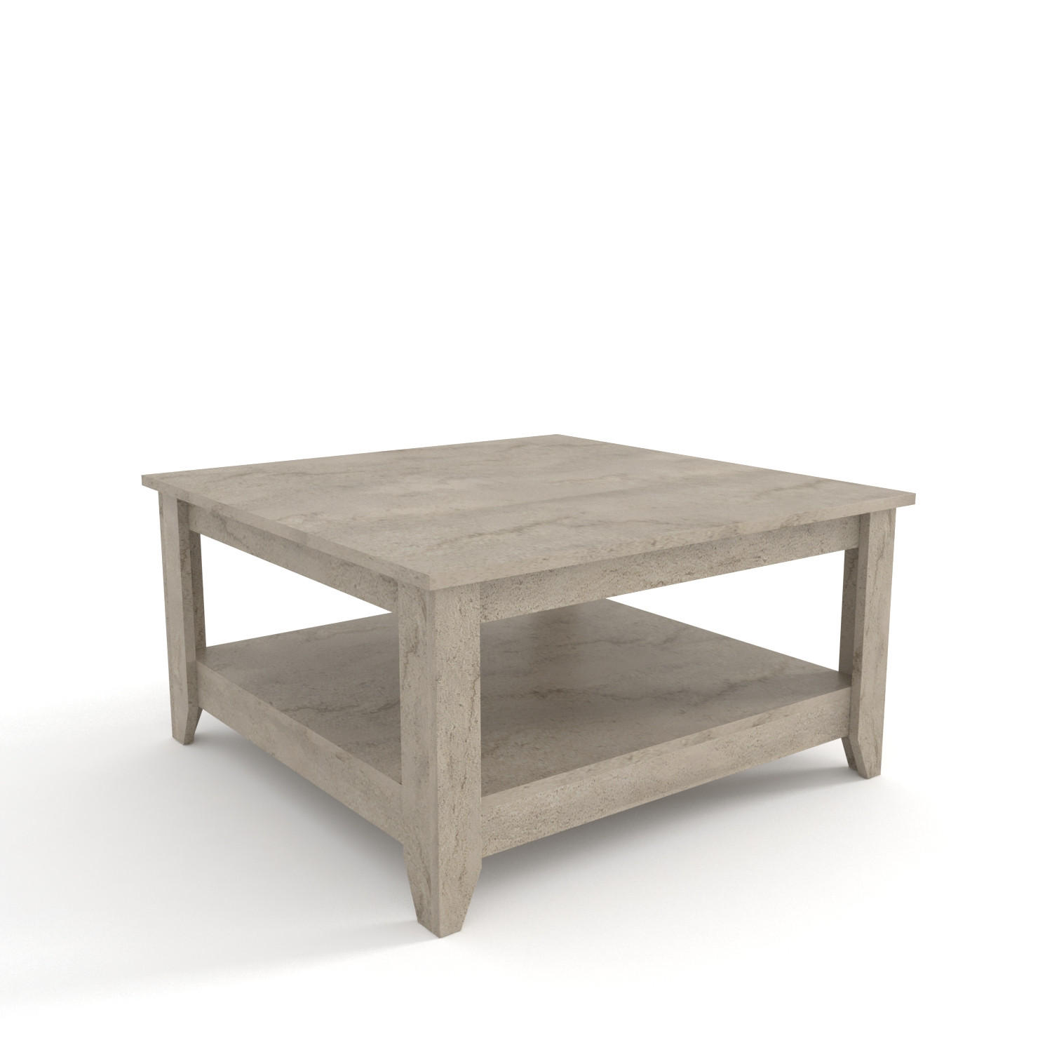 COUCHTISCH Lea Travertin - Creme, Holzwerkstoff (90/90/46.8cm) - Decorotika