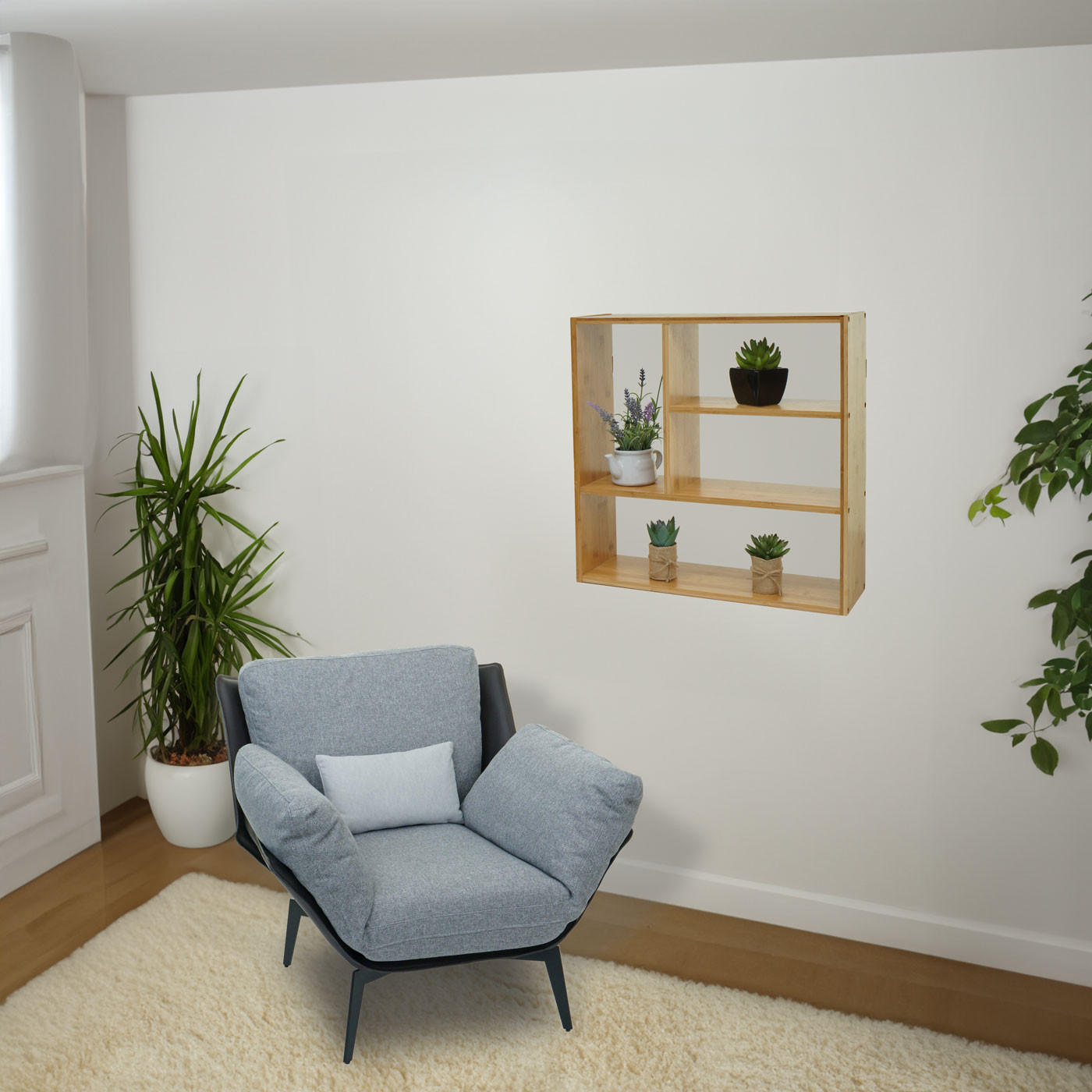 WANDREGAL Braun - Braun, Holz (50/50/15cm) - MCW