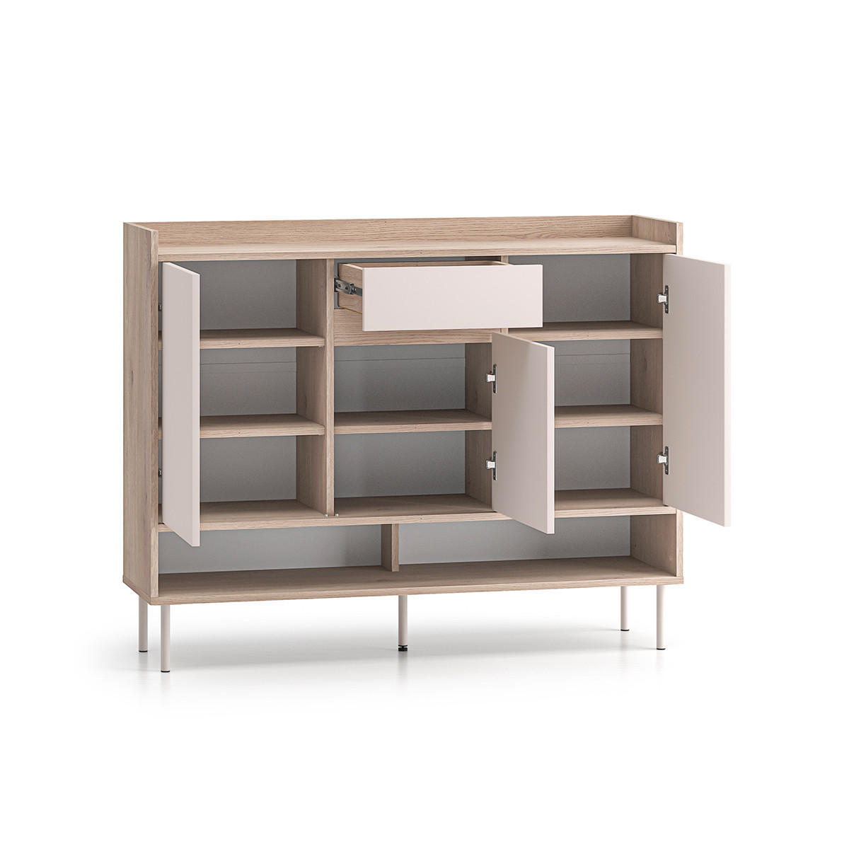 BOTNÍK Alos Kašmír a dřevo - béžová, kompozitní dřevo (120/95/34cm) - Petits-meubles