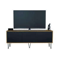 TV-BOARD Elisa, Lowboard mit Push-to-Open, Made in Germany, Moderner Fernsehschrank, Eiche Evoke/Schwarz matt (152,5 x 60,5 x 37 cm) - Schwarz, Holzwerkstoff (152.5/60.5/37cm) - InnoFurn