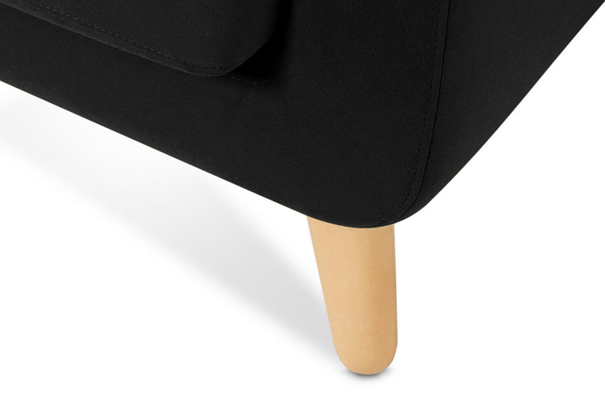 SESSEL TAGIO Massivholz-Beine, Schwarz - Schwarz/Braun, Buchenholz/Textil (86/80/88cm) - KONSIMO®
