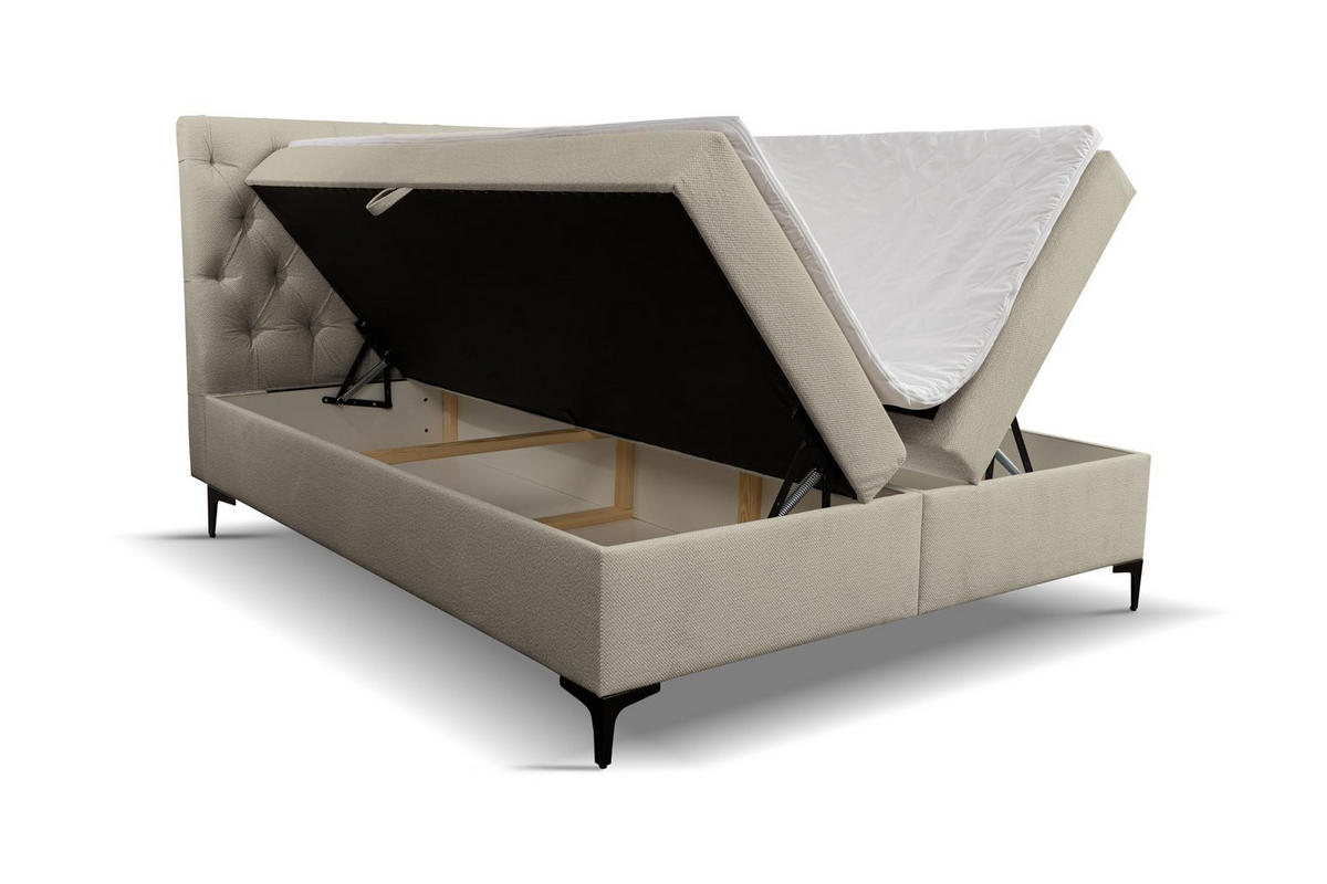 BOXBETT CLIPSO mit zwei Bettkästen H2/H3 Matratze 160 x 200 cm - Beige, Holzwerkstoff (160/200cm) - VENASI MÖBEL