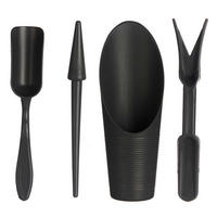 GARTENPFLEGE-SET Schaufel, Rechen, Handstreuer - Schwarz, Kunststoff (6/16.5/5cm) - Ibergarden
