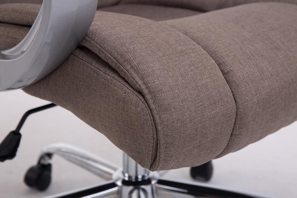 BÜROSTUHL SYDNEY Stoff 113x66x70 Taupe Stoff Metall - Taupe, Textil/Metall (66/113/70cm) - DELUKE