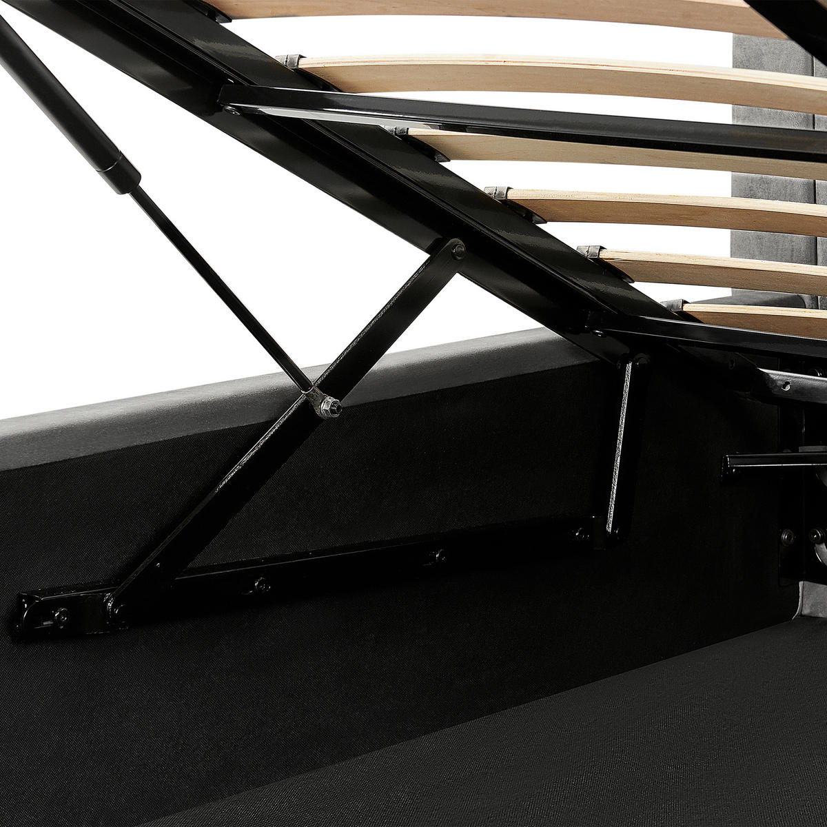 POLSTERBETT 180x200 cm Grau Vion - Grau, Textil (180/200cm) - Beliani