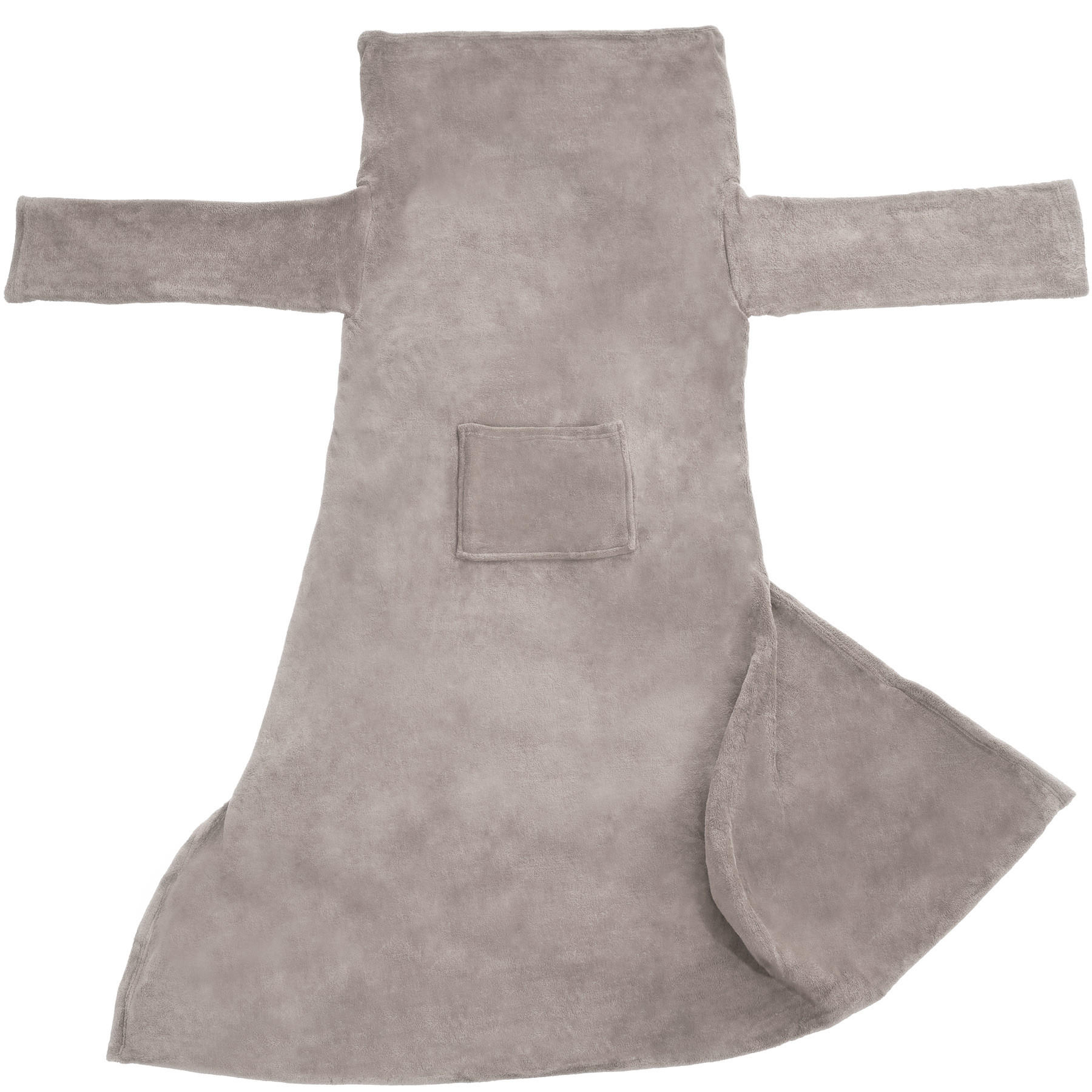 KUSCHELDECKE 2er Set mit Ärmeln, inklusive Tasche auf der Vorderseite, grau - Grau, Textil (170/200cm) - tectake