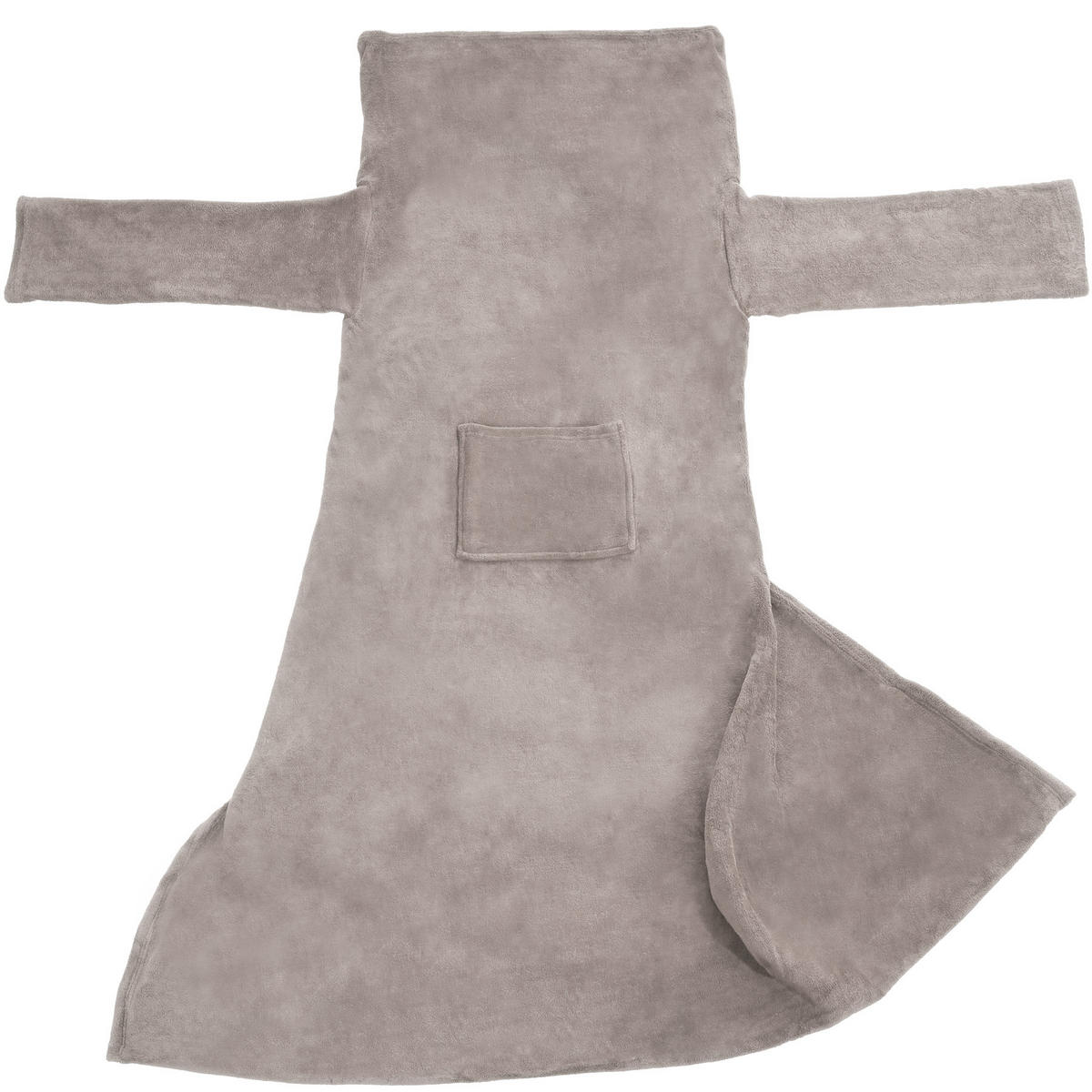 KUSCHELDECKE 2er Set mit Ärmeln, inklusive Tasche auf der Vorderseite, grau - Grau, Textil (150/180cm) - tectake