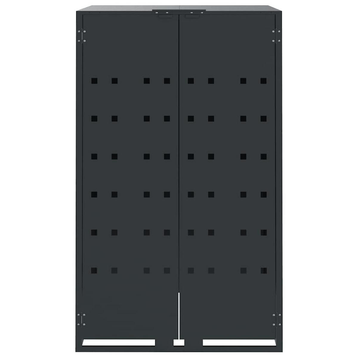 MÜLLTONNENBOX Gorilo für 4 Tonnen Anthrazit 276x79x117 cm - Anthrazit, Metall (276/117/79cm) - DELUKE