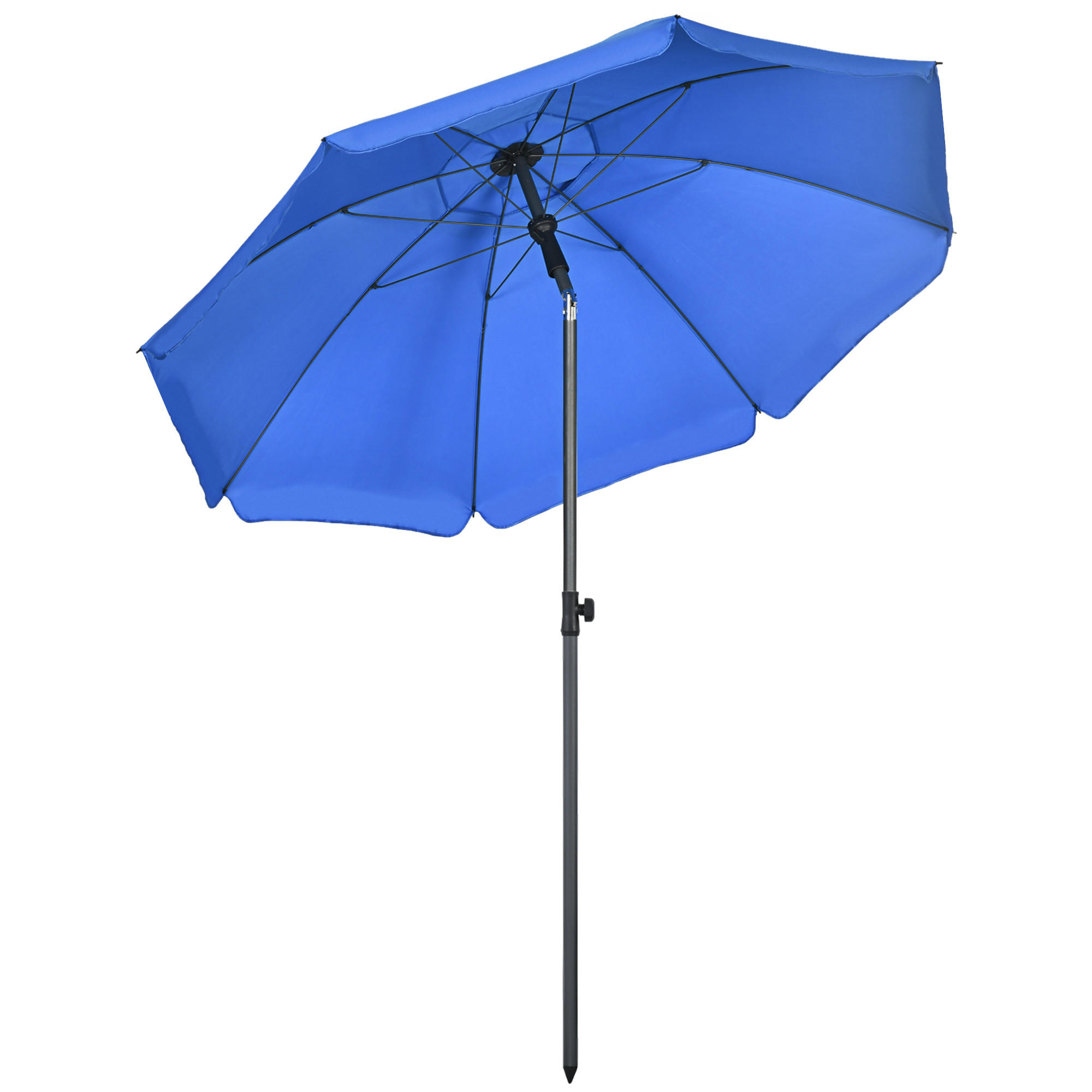 SONNENSCHIRM, Polyester, Stahl, Blau - Blau, Metall (180/180cm) - Outsunny