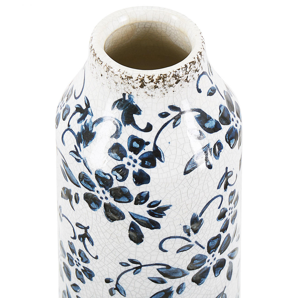 BLUMENVASE Steinzeug weiß Mulai - Weiß, Keramik (35cm) - Beliani
