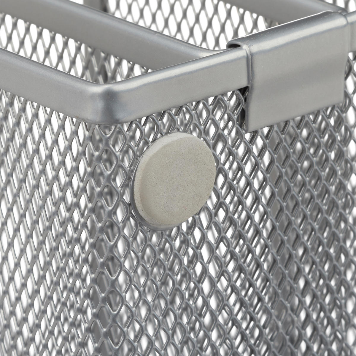 4TLG.SCHREIBTISCHORGANIZER - Silberfarben, Metall (14.5/17.5/13.5cm) - Relaxdays