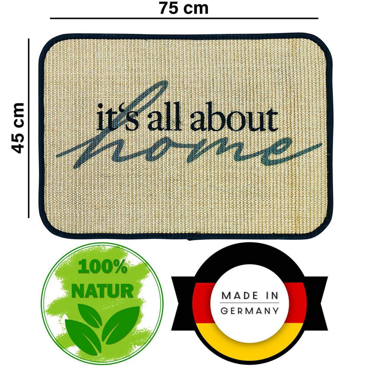 FUSSMATTE ECO-SISAL - Dunkelgrün, Textil (45/75cm) - WohnDirect