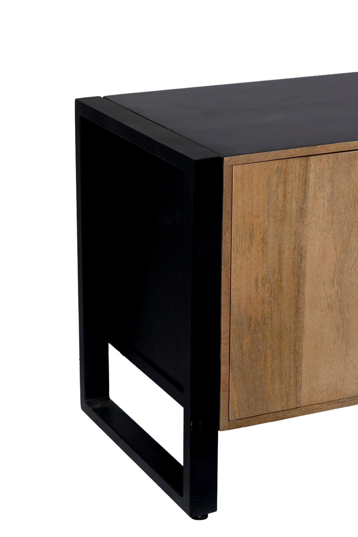 TV-SCHRANK Liv Mangoholz Schwarz Matt 60x47x180cm - Schwarz, Holz (47/60/180cm) - DELUKE