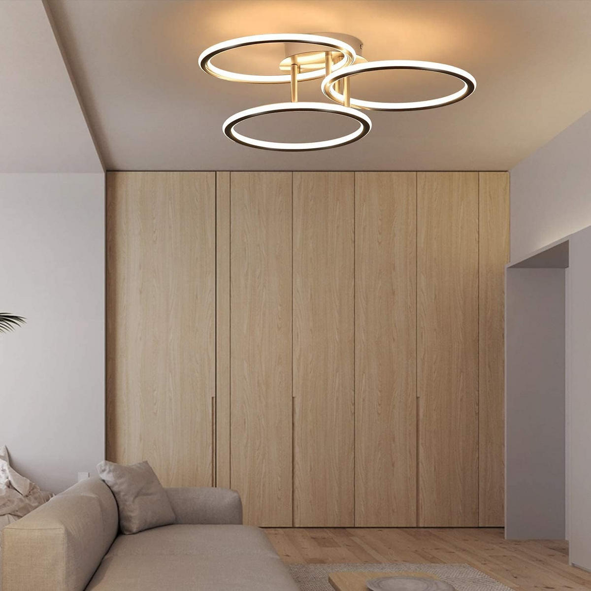 LED-DECKENLEUCHTE Luster 35/44.5/12cm - Silberfarben, Metall (44.5/35/12cm) - Nettlife