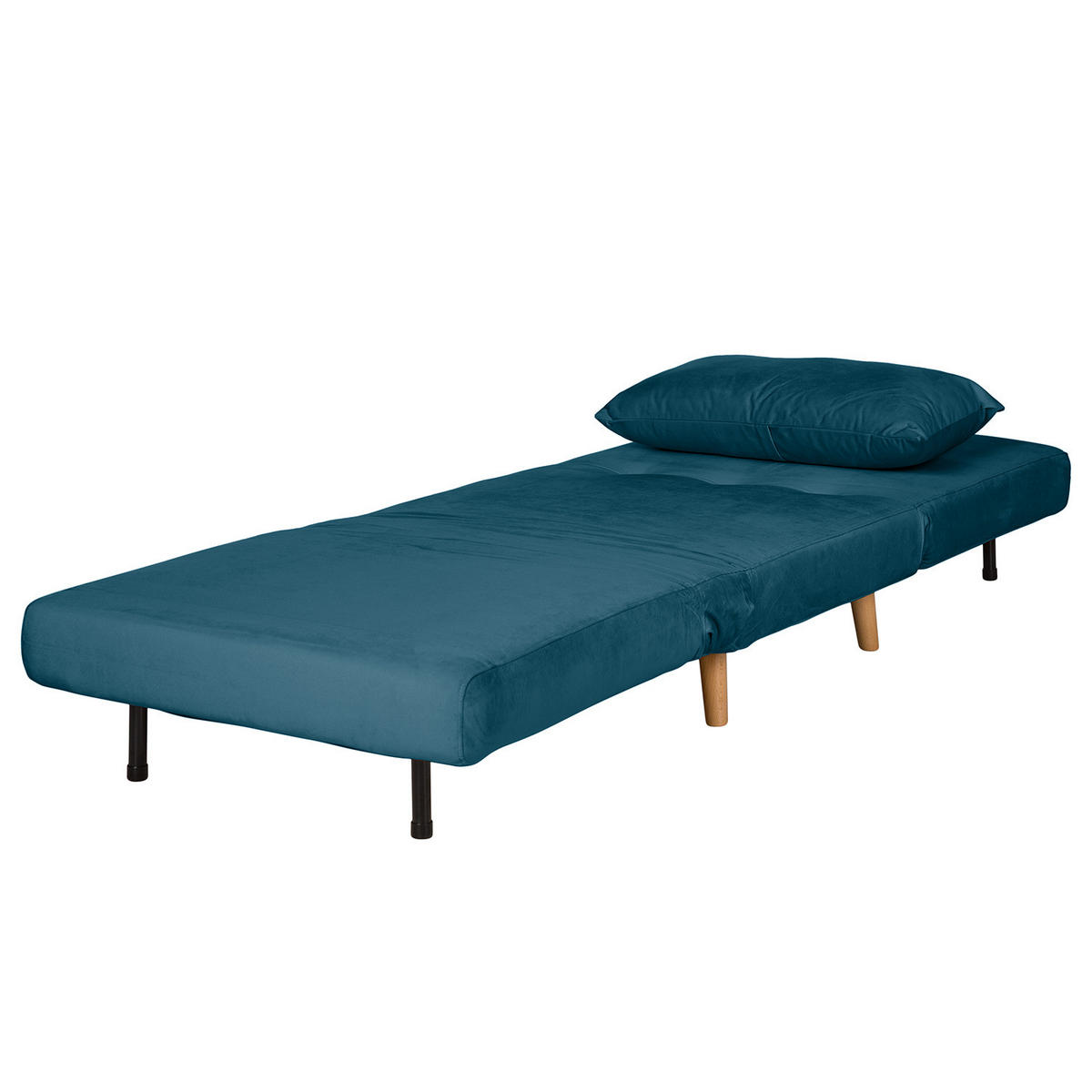 SCHLAFSESSEL - Buchefarben/Dunkelblau, Holz/Buchenholz (77/81/90cm) - home24