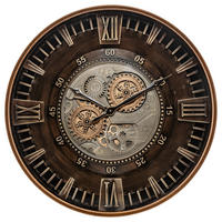 UHR im Retro-Stil mit sichtbarem Mechanismus Yoni 59/59/8,5 cm - Braun, Metall (59/8.5/59cm) - Atmosphera Createur d´interieur