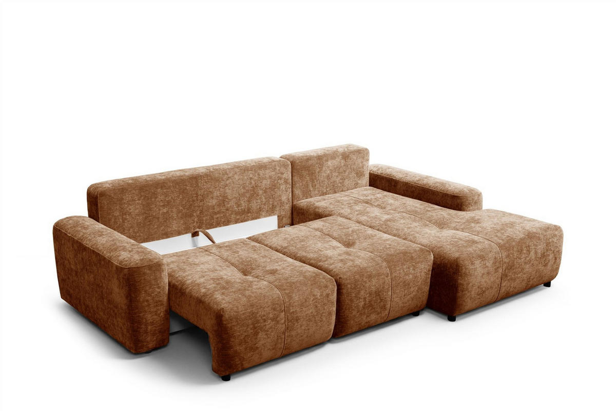 ECKSOFA Argos In Vibe - Rotbraun, Holzwerkstoff/Textil (267/170cm) - Fun Möbel