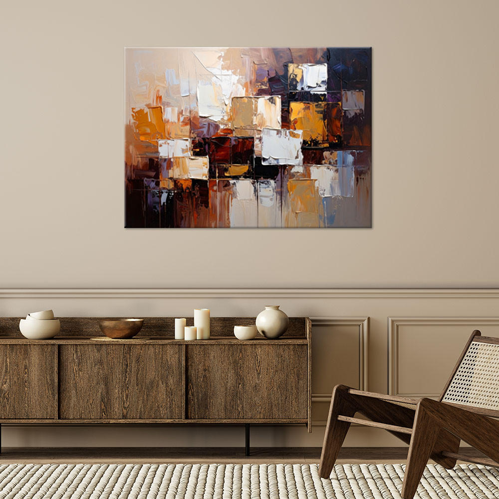 LEINWANDBILD Braune Abstraktion 60x40cm - Beige, Textil (60/40cm) - Feeby