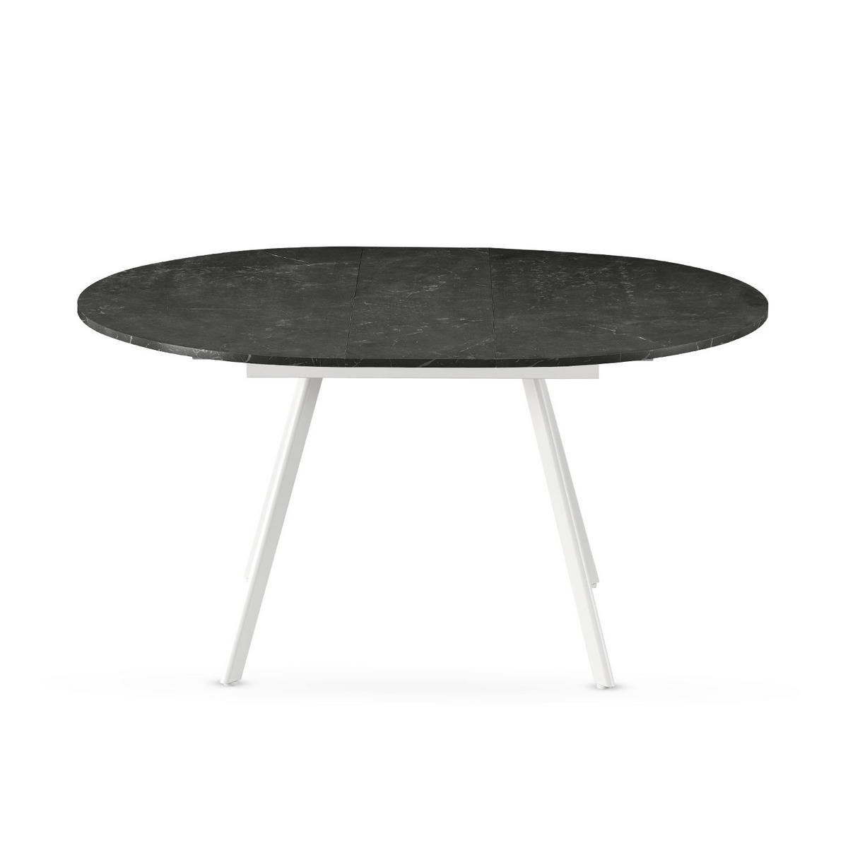 ESSTISCH LIV 120-150/120/76 cm Rund Marmor-Schwarz - Anthrazit/Weiß, Holzwerkstoff (120/120/76cm) - B&D Home