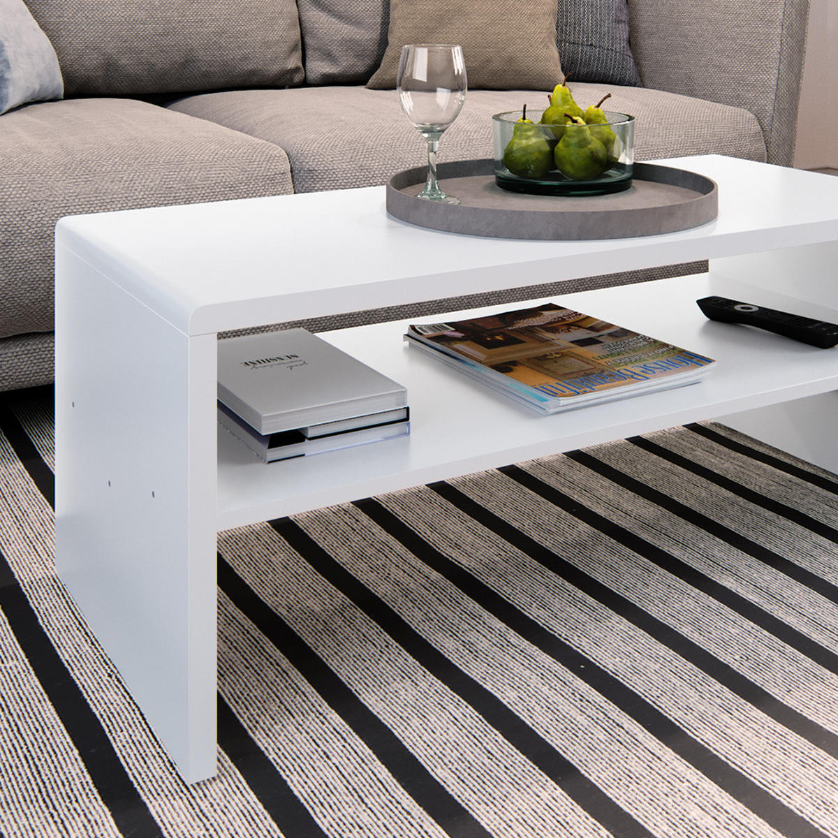 COUCHTISCH Weiß 99.6 x 39.8 cm - Weiß, Holzwerkstoff (39.8/99.6/40.1cm) - Vicco