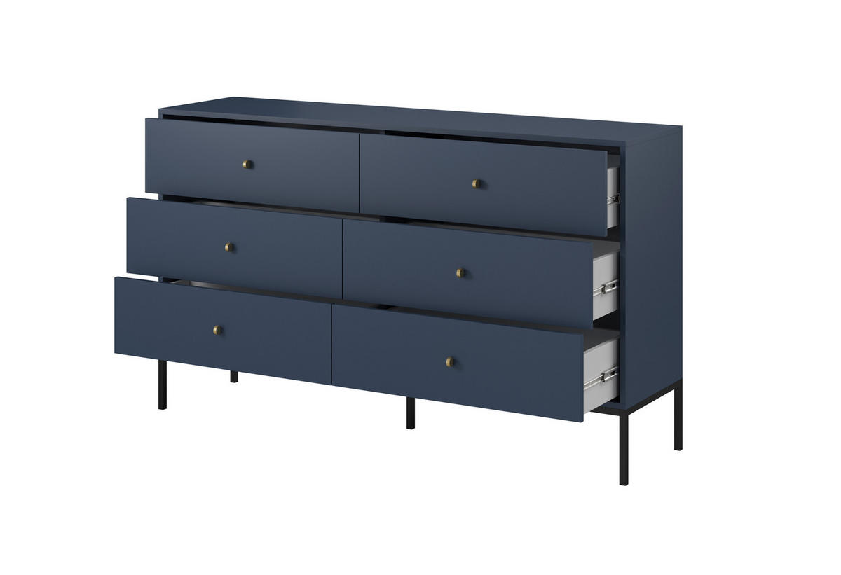 KOMMODE, marineblau, 154 x 83 x 39 cm - Blau, Holzwerkstoff (154/83/39cm) - 3XE LIVING